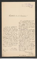 k.k. naturhistorisches Hofmuseum, Intendanzakten 1885-1896 (Hauer), Aktenzahl Z.664/1892, Seite 1